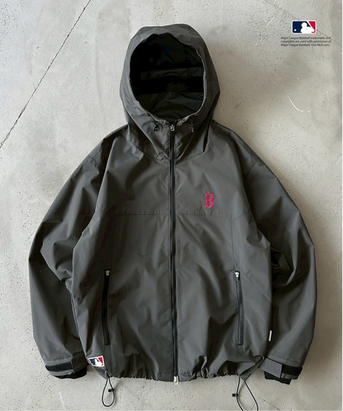 Perushu ブルゾン アウター × MLB コラボダブルジップシェルフード