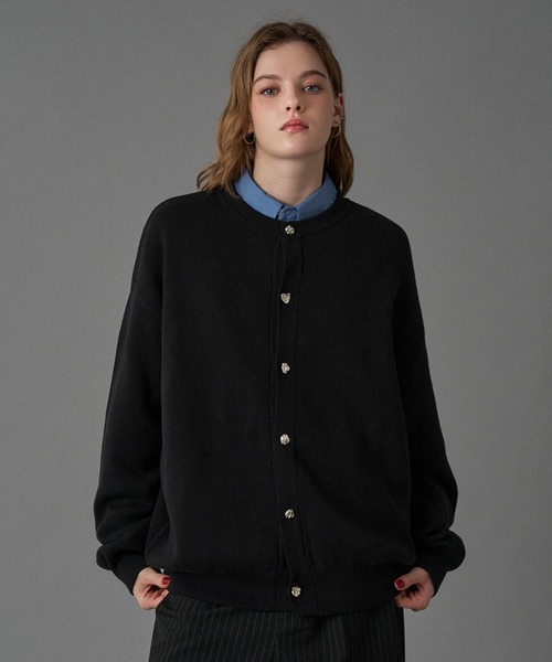 ONCILY（オンシェリー） カーディガン SILVER BUTTON CREW NECK