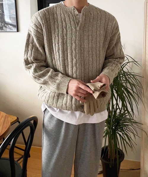 NOWLE（ノウル） セーター ニット 「NOWLE」ケーブル編み ヘンリー