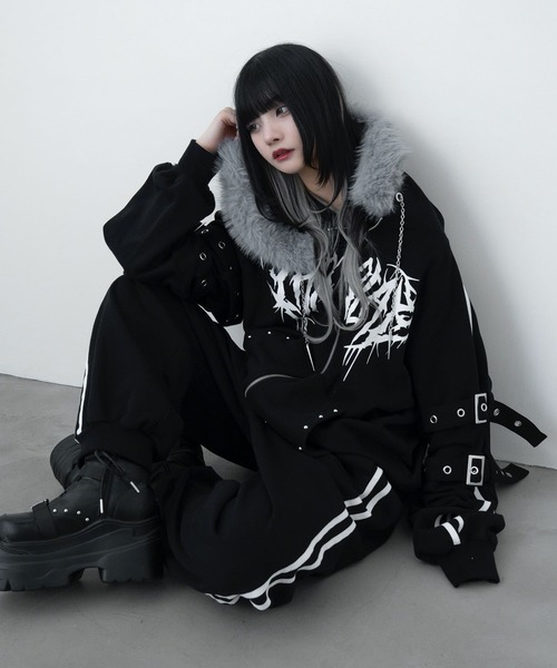 LAZYSLAY パーカー ファーフードラインパーカー レディース メンズ