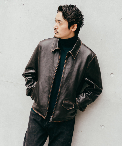 EDIFICE（エディフィス） 革ジャン ライダース ラムレザー フレンチ