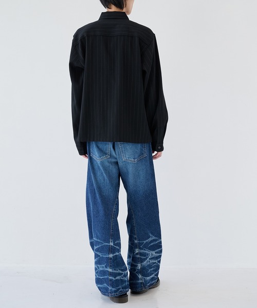 JieDa（ジエダ） シャツ 「JieDa」WOOL STRIPE ZIP SHIRT メンズ