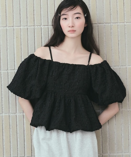 Heather（ヘザー） ブラウス シャツ マルチWAYジャガードブラウス