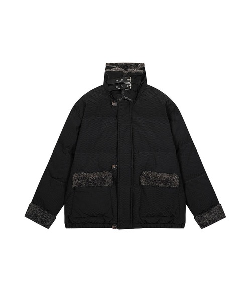 ダウンコート ダウンジャケット 「HOOK」for girls ボア切り替え2WAY襟
