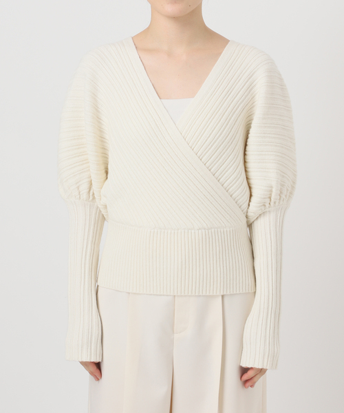 NOBLE（ノーブル） ニット セーター カシュクールランダムリブニット