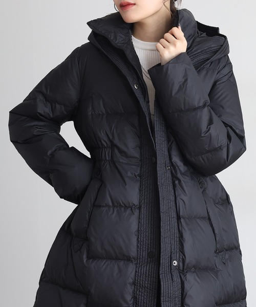 UMO ダウンコート ダウンジャケット フェイクレイヤードダウンコート