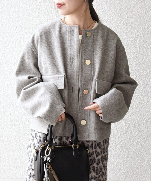 SHIPS any ジャケット ノーカラージャケット any: エア ニードル