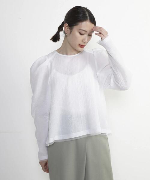 SOFFITTO（ソフィット） ブラウス シャツ 2WAYストレッチ袖タック裾