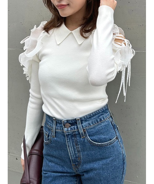 SNIDEL（スナイデル） ニット セーター プリーツフリルニットプル