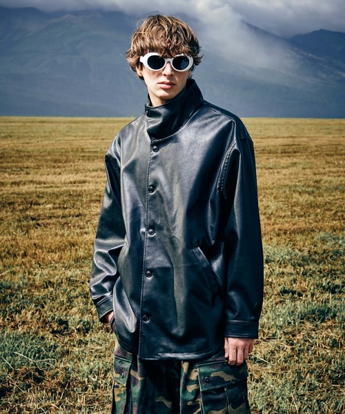 glamb（グラム） シャツ High Neck Leather Shirt / ハイネックレザー