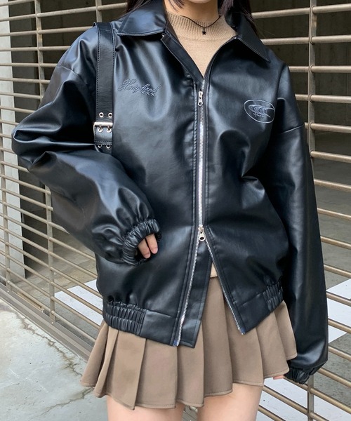 lilful ブルゾン アウター ストリート Y2Kデザイン ダブルジップ