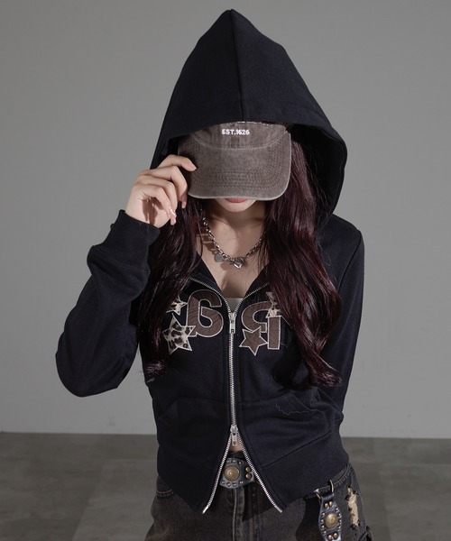 apres jour mignon（アプレジュールミニョン） パーカー アップリケZIP