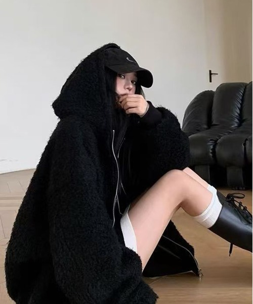 AsheKsha ムートンコート ボアコート 「新作」裏地付き両面着用可能な