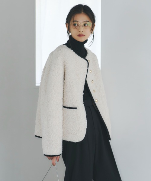 anuans（アニュアンス） ジャケット ノーカラージャケット ECOPEL