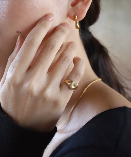 TEN. 指輪 リング 18KGP ハートシグネットリング レディース メンズ