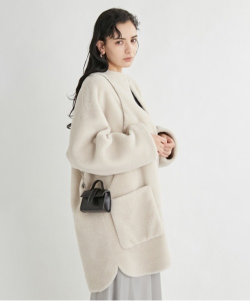 Mila Owen（ミラオーウェン） ノーカラーコート FREE アイボリー