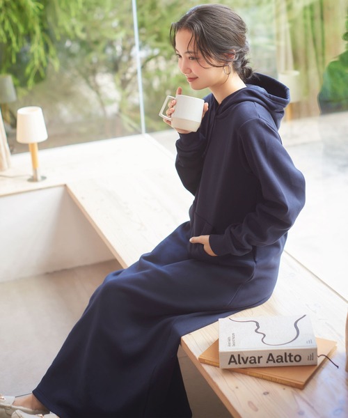 KOBE LETTUCE（神戸レタス） ワンピース フード付裏起毛マキシ丈