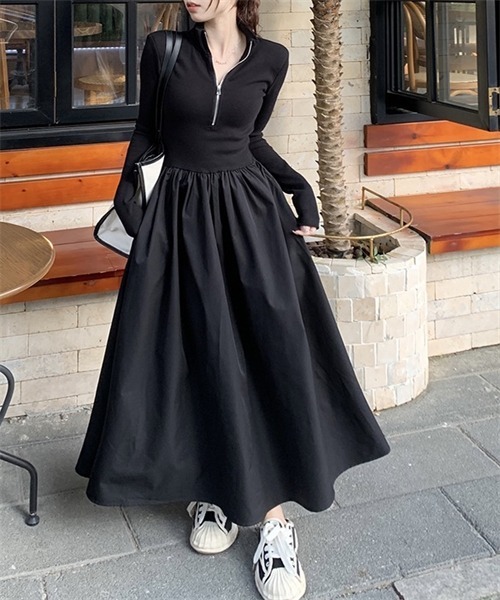 Dream garden（ドリームガーデン） ワンピース ハーフジップリブ