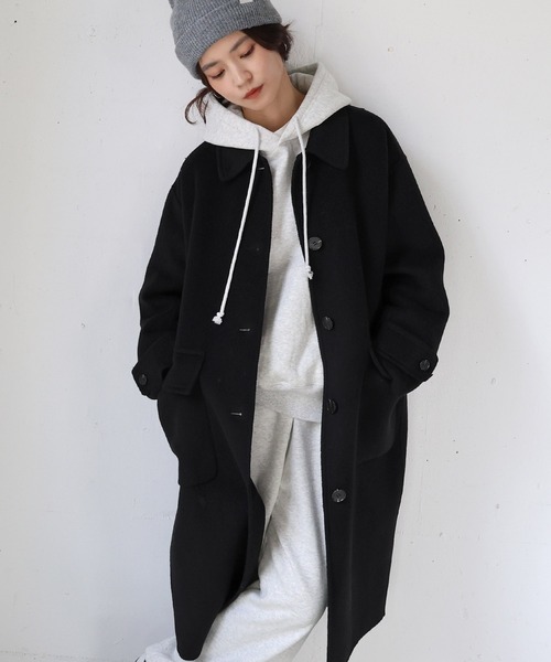 ANME ステンカラーコート コート リバーステンカラーロングコート