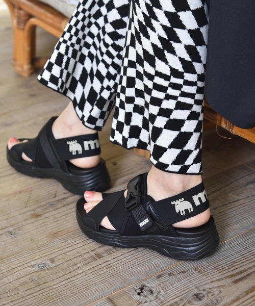 moz（モズ） サンダル 厚底ニットクロスベルトスポーツサンダル