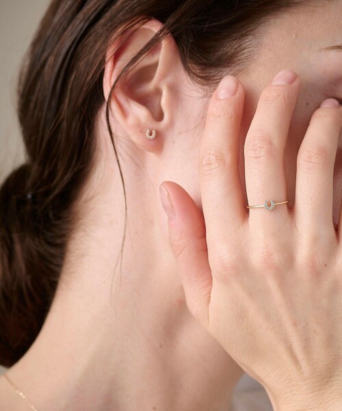 ete（エテ） 指輪 リング K10YG ダイヤモンド ホースシュー リング