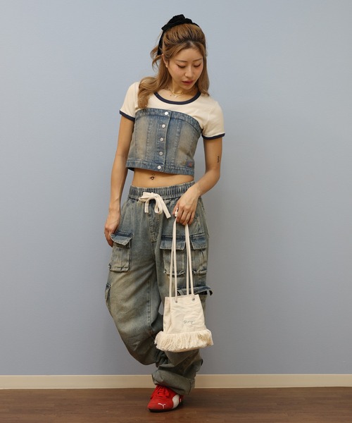 Dickies（ディッキーズ） チューブトップ ベアトップ デニムビスチェ