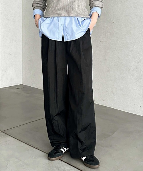 GeeRA（ジーラ） パンツ しぼ感が可愛いダブルタックナイロンカーブ