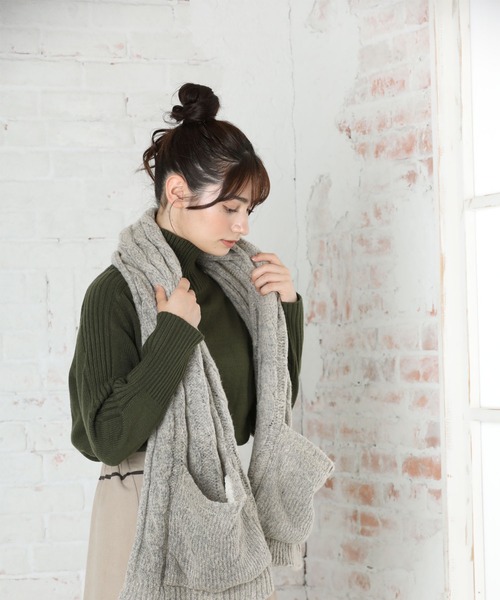 QUEENHEAD（クイーンヘッド） ストール マフラー ポケット付きケーブル