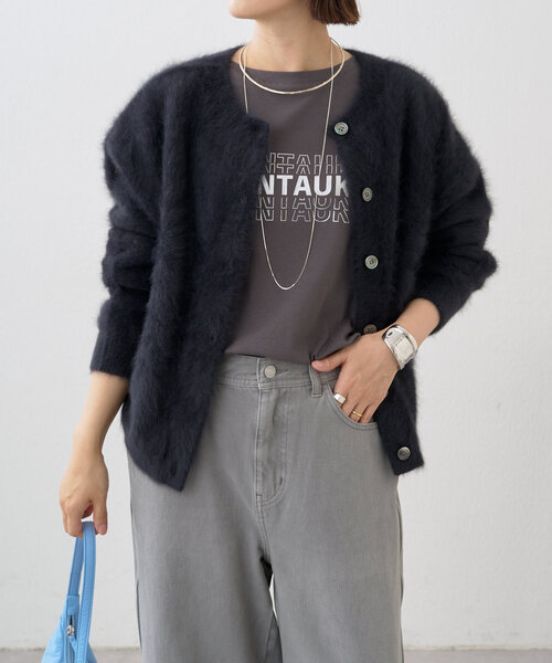 Omekashi（オメカシ） カーディガン ファーカシミヤ2WAYカーディガン