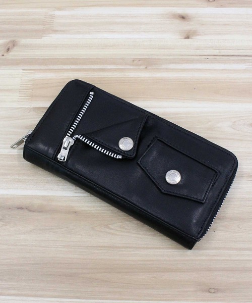 Schott N.Y.C（ショット） 財布 LEATHER RIDERS ZIP WALLET メンズ