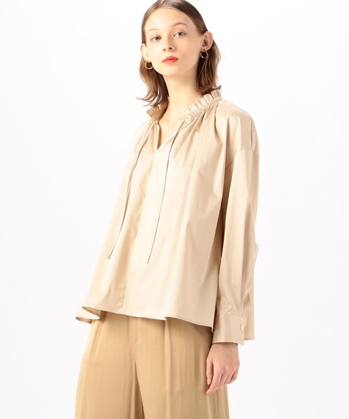 Ballsey（ボールジィ） ブラウス シャツ ハイカウントサテン ネック