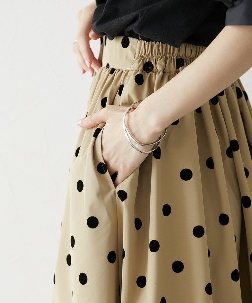 ニッセン（nissen） スカート ドット柄フロッキースカート : ZOZOTOWN
