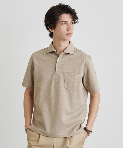 TAKEO KIKUCHI（タケオキクチ） ポロシャツ 千鳥柄ポロシャツ メンズ