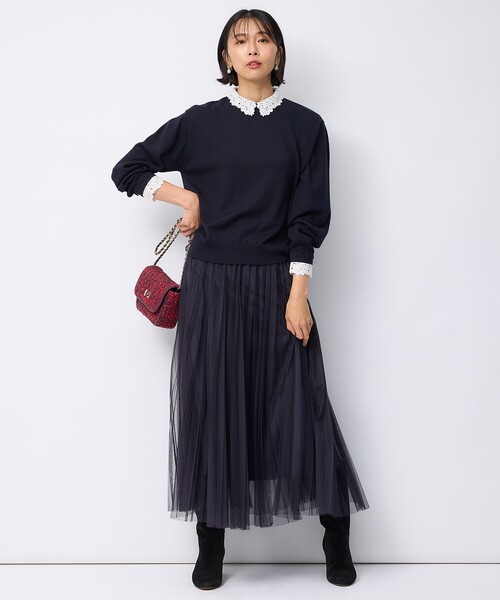 23区（ニジュウサンク） スカート 「洗える」チュール プリーツ