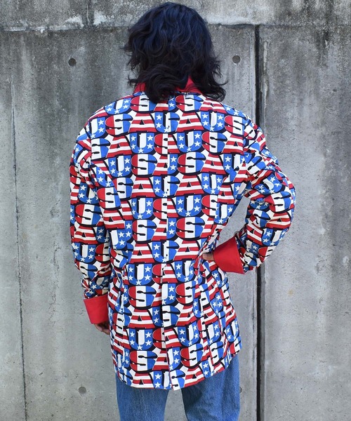 VINTAGE コート ジャケット 「ヴィンテージ古着」USA 総柄 ナポレオン