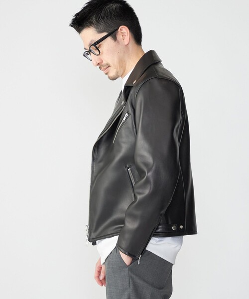 SHIPS（シップス） 革ジャン ライダース SHIPS: ラムレザー ダブル