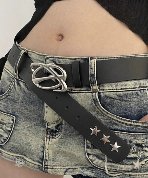 lilful ベルト Y2K シルバースターモチーフ ベルト レディース