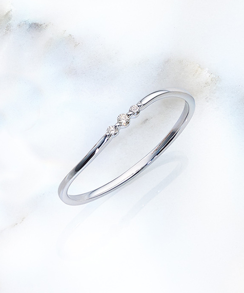 ESTELLE（エステール） 指輪 リング K10 ホワイトゴールドダイヤモンド