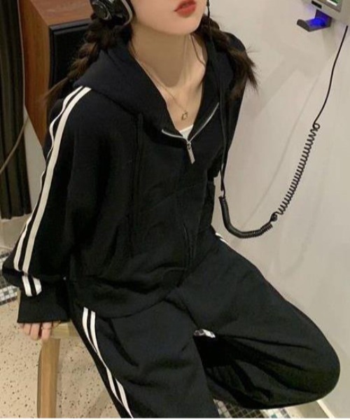 ジャージ サイドラインZIPパーカー×サイドラインパンツ セットアップ