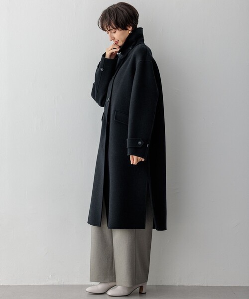 ステンカラーコート コート MANTECOPureリバー ロングコート