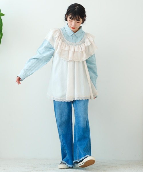 eLur（エラー） ジーンズ デニム デニムパンツ 「eLur」フリンジフレア