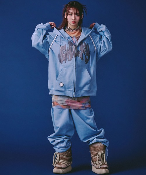 GALFY（ガルフィー） パーカー ファイヤーピカピカZIPパーカー/刺繍