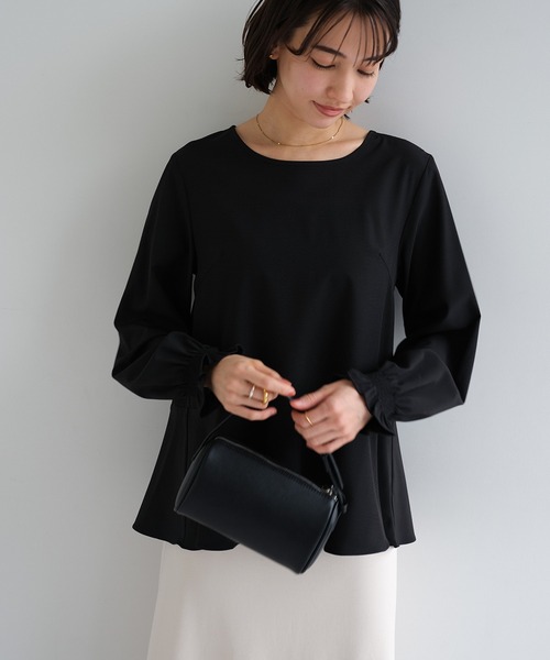 evernavy ブラウス シャツ ペプラムブラウス レディース : ZOZOTOWN