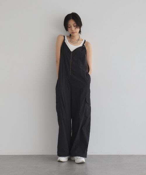 サロペット オーバーオール フロントファスナーオールインワン