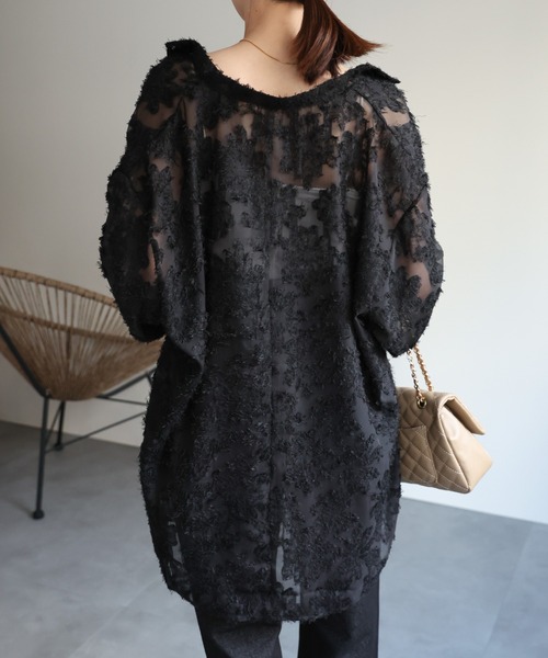 sakishimatokyo ブラウス シャツ ジャガードフラワーブラウス / シアー