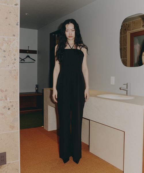 ANDRESD パンツドレス ダブルクロスオールインワンドレス / double