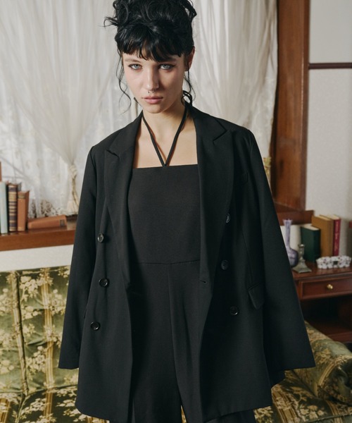 ANDRESD パンツドレス ダブルクロスオールインワンドレス / double