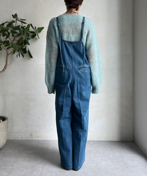 DouDou（ドゥドゥ） オールインワン 細紐デニムフロントジップ