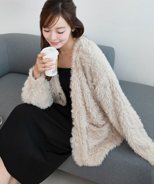 BROWNY カーディガン BROWNY/フェザーニットカーディガン メンズ