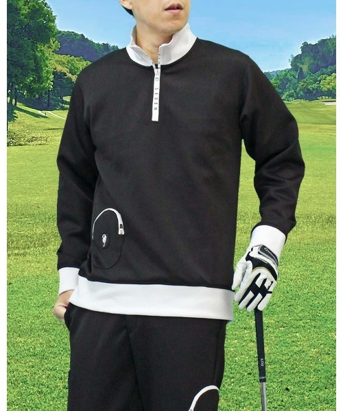 Malbon マルボンゴルフ メンズ 長袖 アウター ブルゾン ハーフジップ